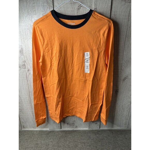 Cat & Jack Boys Shirts Size XL (16) Teal Green Dinosaur & Orange Long Sleeves - Picture 8 of 11